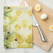 Fancy handdoek met groen en geel (Quarter Fold)