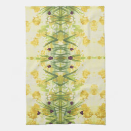 Fancy handdoek met groen en geel