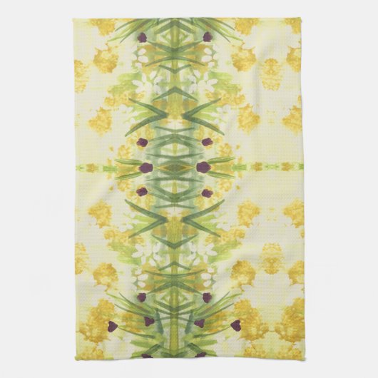 Fancy handdoek met groen en geel (Verticaal)