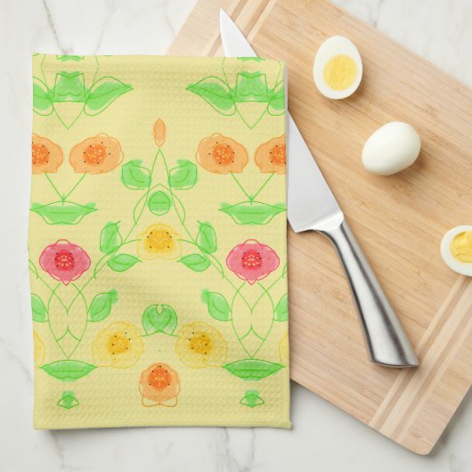 Fancy handdoek met lichtgeel (Quarter Fold)