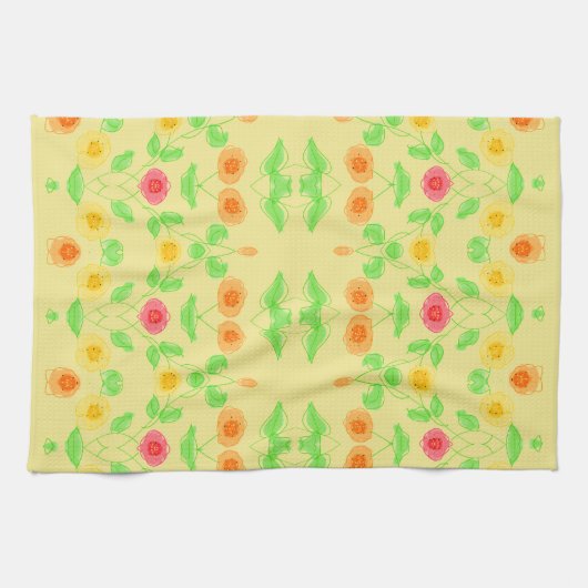 Fancy handdoek met lichtgeel (Horizontaal)