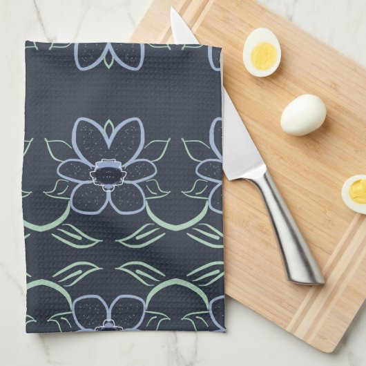 Fancy handdoek met marineblauw (Quarter Fold)