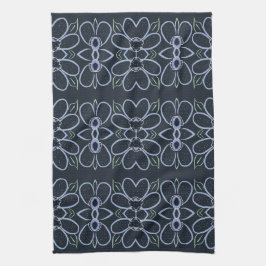 Fancy handdoek met marineblauw