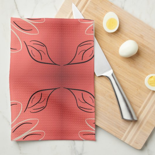 Fancy handdoek met roestig koraal (Quarter Fold)