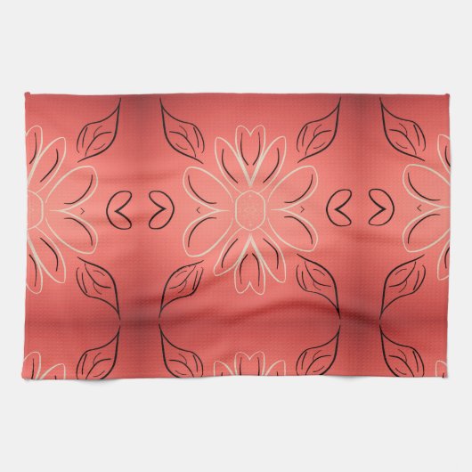 Fancy handdoek met roestig koraal (Horizontaal)