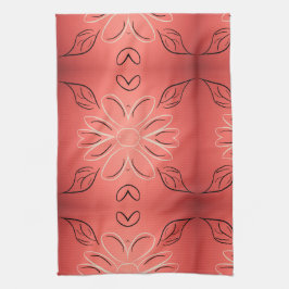 Fancy handdoek met roestig koraal