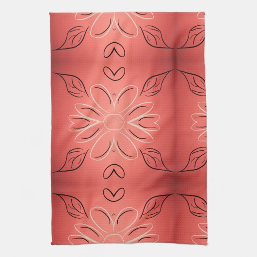 Fancy handdoek met roestig koraal (Verticaal)