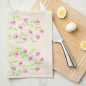 Fancy handdoek met roze bloemenprint (Quarter Fold)