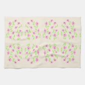 Fancy handdoek met roze bloemenprint (Horizontaal)