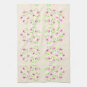 Fancy handdoek met roze bloemenprint (Verticaal)