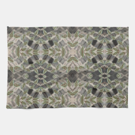 Fancy handdoek met zwart en wit met bruin (Horizontaal)