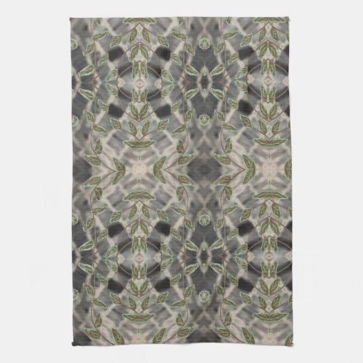 Fancy handdoek met zwart en wit met bruin (Verticaal)