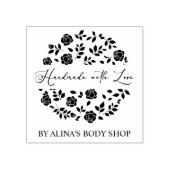 Fancy handgemaakt met liefdesRozen en -bijkantoren Rubberstempel (Afrduk)