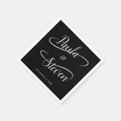 Fancy handgeschreven swash kalligrafie bruiloft servet (Hoek)