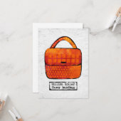 Fancy handtas Wenskaart - Funny Purse Kaart (Voorkant / Achterkant in situ)