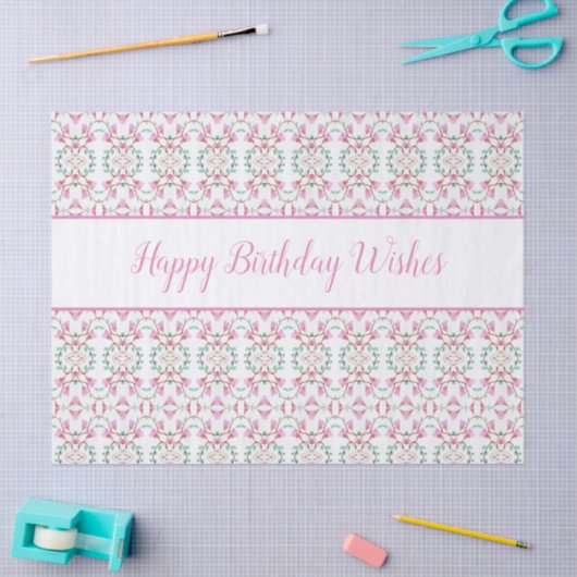 Fancy Happy Birthday Tissue Paper Tissuepapier (Craft)