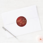 Fancy Happy New Year Stickers - Rood & Goud (Envelop)