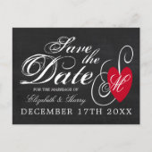 Fancy hart - Chalkboard Save the Date Aankondigingskaart (Voorkant)