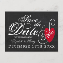 Fancy hart - Chalkboard Save the Date Aankondigingskaart