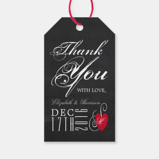 Fancy hart - Chalkboard Wedding Cadeaulabel (Voorkant)