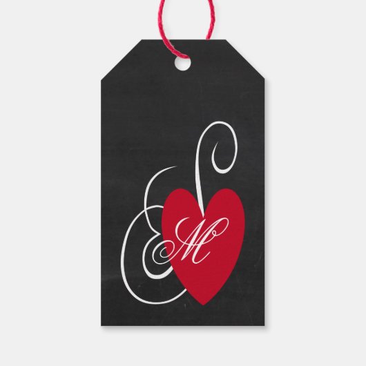 Fancy hart - Chalkboard Wedding Cadeaulabel (Achterkant)