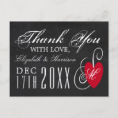 Fancy hart - Chalkboard Wedding Dank je Briefkaart (Voorkant)