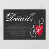 Fancy hart - Chalkboard Wedding Detail Informatiekaartje (Voorkant)