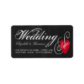  Fancy hart - Chalkboard Wedding Etiket (Voorkant)