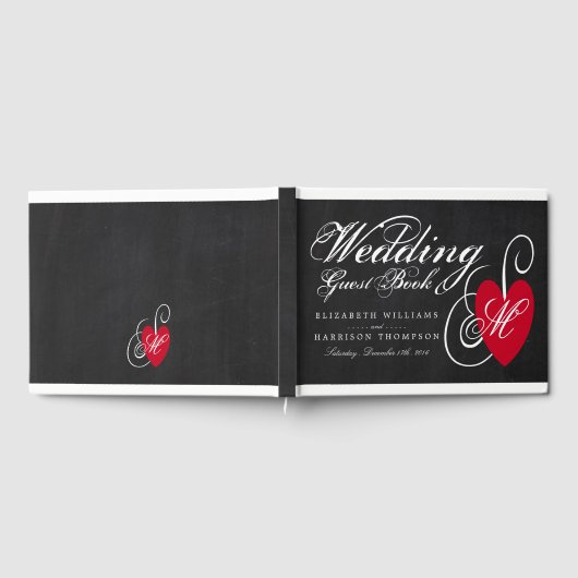  Fancy hart - Chalkboard Wedding Gastenboek (Volledig)