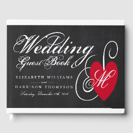 Fancy hart - Chalkboard Wedding Gastenboek