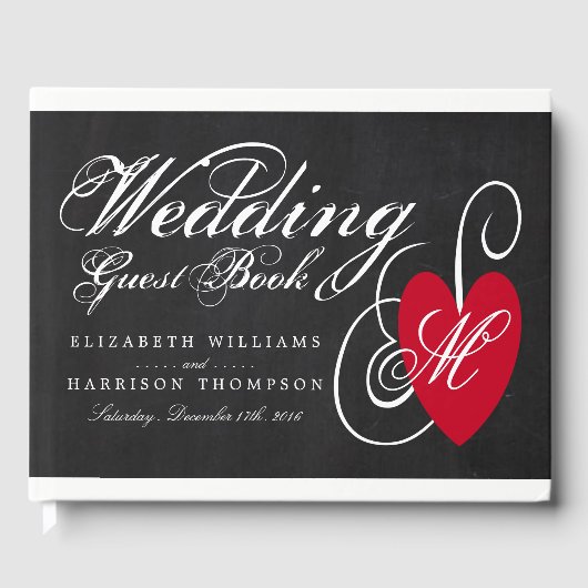  Fancy hart - Chalkboard Wedding Gastenboek (Voorkant)