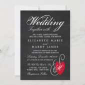  Fancy hart - Chalkboard Wedding Kaart (Voorkant)