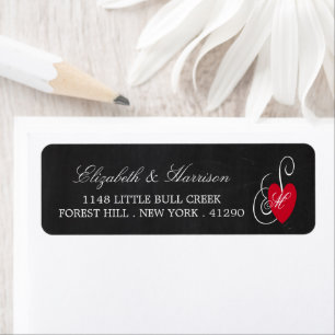 Fancy hart - Chalkboard Wedding Labels