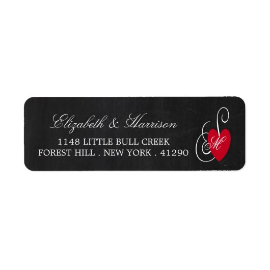 Fancy hart - Chalkboard Wedding Labels (Voorkant)