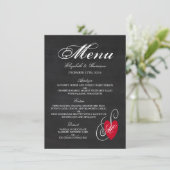  Fancy hart - Chalkboard Wedding Menu (Staand voorkant)