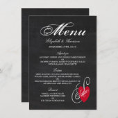  Fancy hart - Chalkboard Wedding Menu (Voorkant / Achterkant)