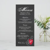 Fancy hart - Chalkboard Wedding Menu (Staand voorkant)