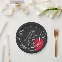 Fancy hart - Chalkboard Wedding Papieren Bordje