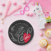  Fancy hart - Chalkboard Wedding Papieren Bordje (Feest)