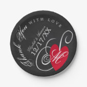  Fancy hart - Chalkboard Wedding Papieren Bordje (Voorkant)