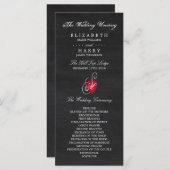 Fancy hart - Chalkboard Wedding Programmakaart (Voorkant / Achterkant)