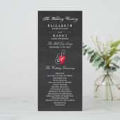 Fancy hart - Chalkboard Wedding Programmakaart (Staand voorkant)