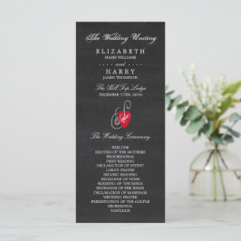 Fancy hart - Chalkboard Wedding Programmakaart