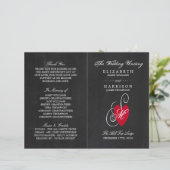  Fancy hart - Chalkboard Wedding Programme (Staand voorkant)