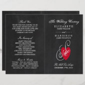  Fancy hart - Chalkboard Wedding Programme (Voorkant / Achterkant)
