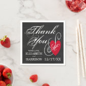  Fancy hart - Chalkboard Wedding Servetten (Insitu)