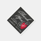 Fancy hart - Chalkboard Wedding Servetten (Hoek)