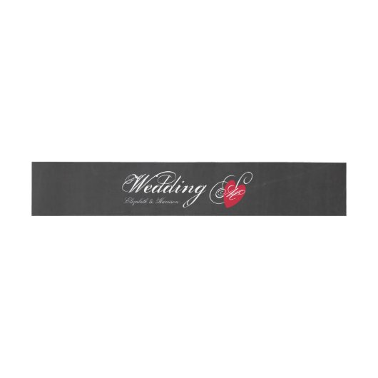 Fancy hart - Chalkboard Wedding Uitnodigingen Wikkel (Vlak)