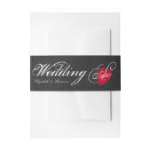 Fancy hart - Chalkboard Wedding Uitnodigingen Wikkel (Voorkant Voorbeeld)
