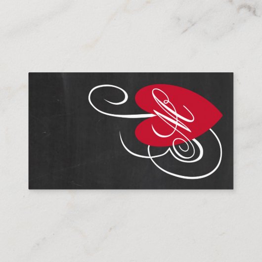 Fancy hart - Chalkboard Wedding Website Informatiekaartje (Achterkant)